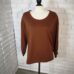 The Original Muk Luks Ladies Size 1X Copper Color Fleece Lined Sweat Top